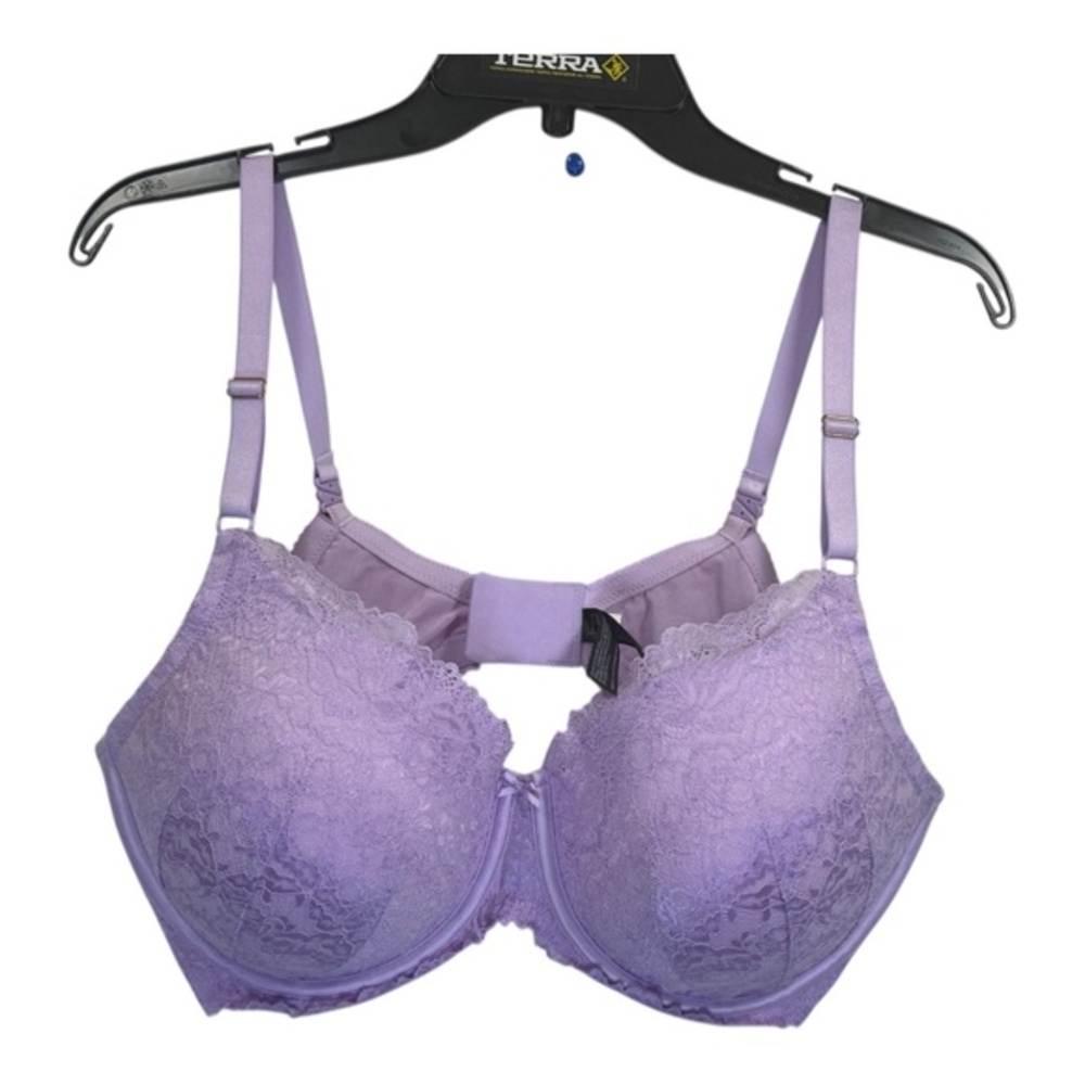 INC Bra Womens Size 44C Lilac Purple Lace Overlay Underwire Lightly Lined